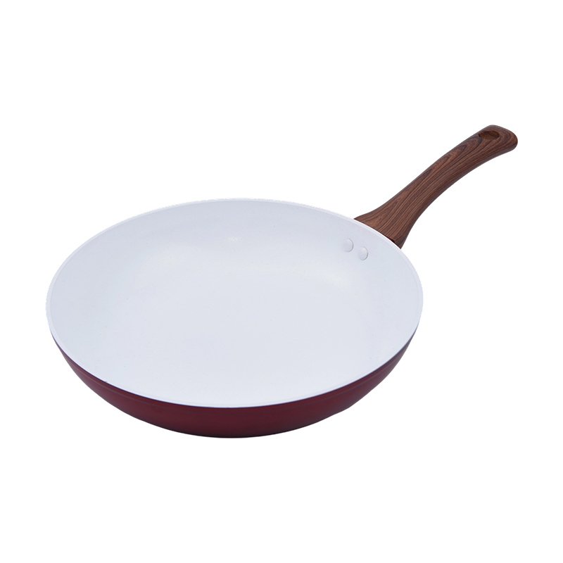Batterie de cuisine en aluminium forgé avec revêtement intérieur en céramique blanche classique