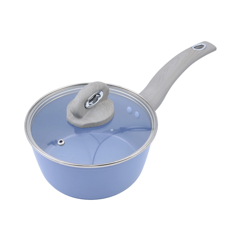 Casserole en aluminium forgé avec revêtement en céramique bleue