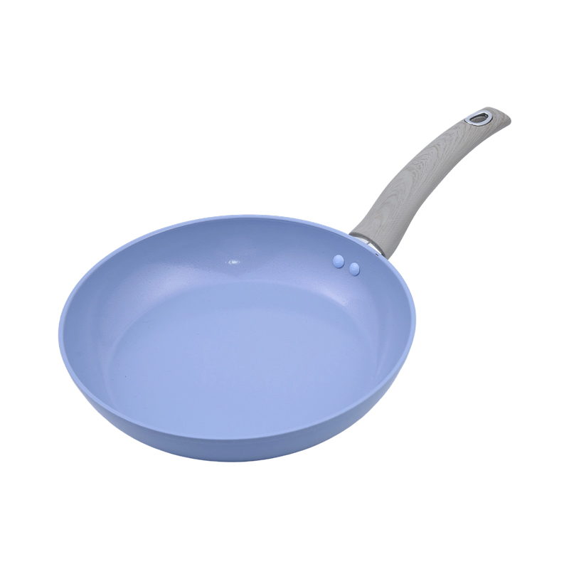 Batterie de cuisine en aluminium forgé avec revêtement en céramique bleu frais