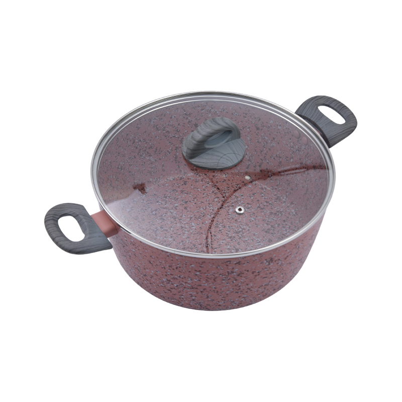 Cocotte en aluminium forgé avec granit rose