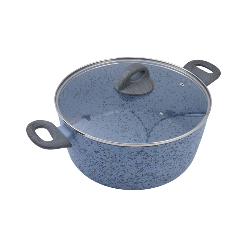 Cocotte en aluminium moulé sous pression avec céramique crème