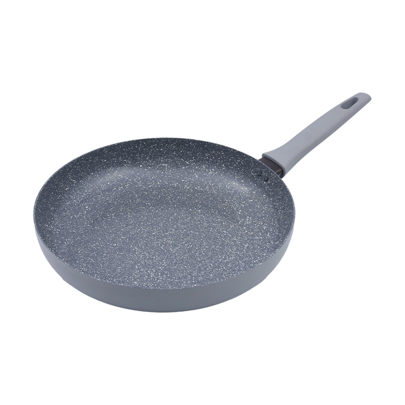Batterie de cuisine en aluminium pressé avec revêtement antiadhésif en marbre gris
