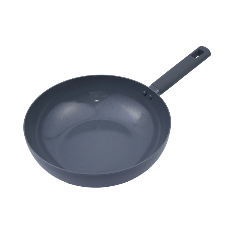 Wok en aluminium pressé marbre noir