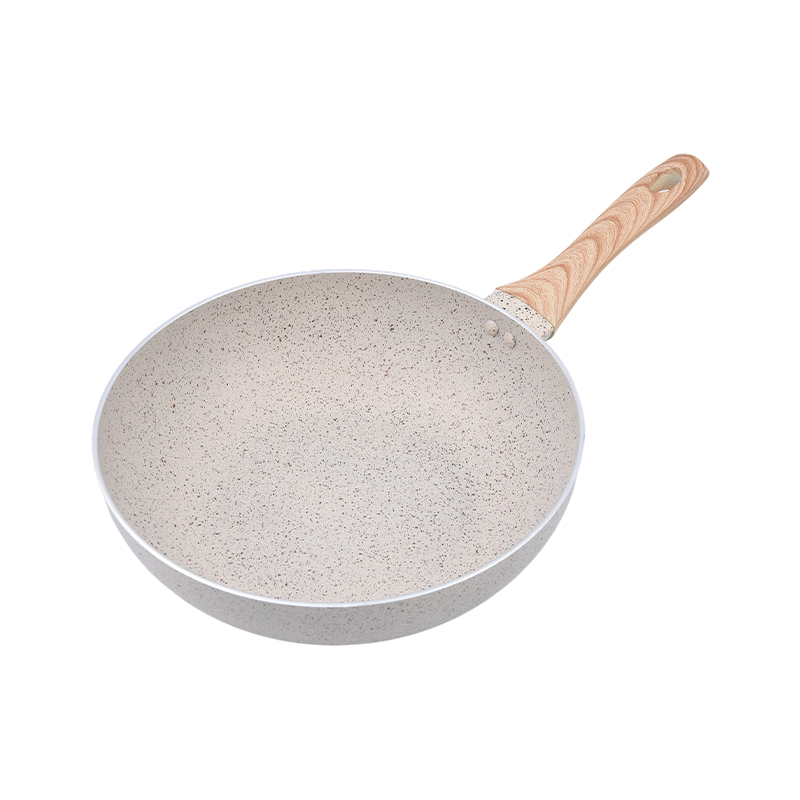 Marbre crème Wok en aluminium pressé