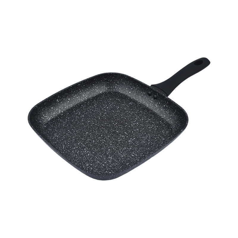 Poêle à griller en aluminium forgé avec marbre noir