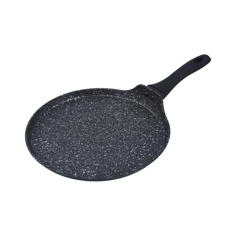Poêle à crêpes en aluminium forgé avec marbre noir